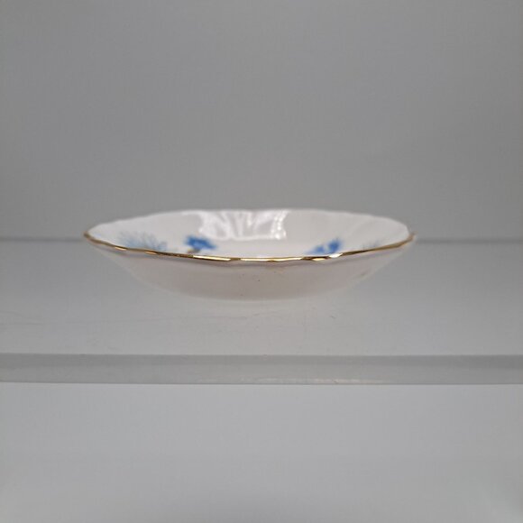 Sovereign House Bone China Floral Tea Bag Dish Gold Trim - Picture 2 of 4